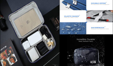 Electronics Organizer Accessories Bag Storage Carrying Case for Adapter Cable Gadget Charger Mouse Power Bank SSD HDD